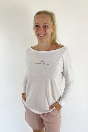 Bílé dámské tričko s dlouhým rukávem